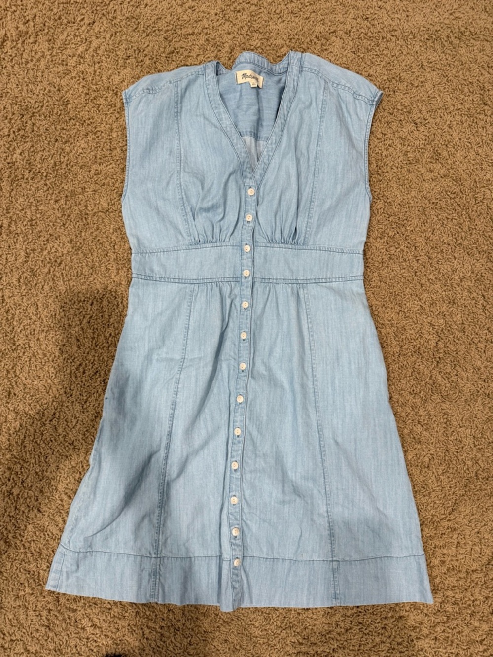 Madewell Light Chambray V-Neck Dress Size 4